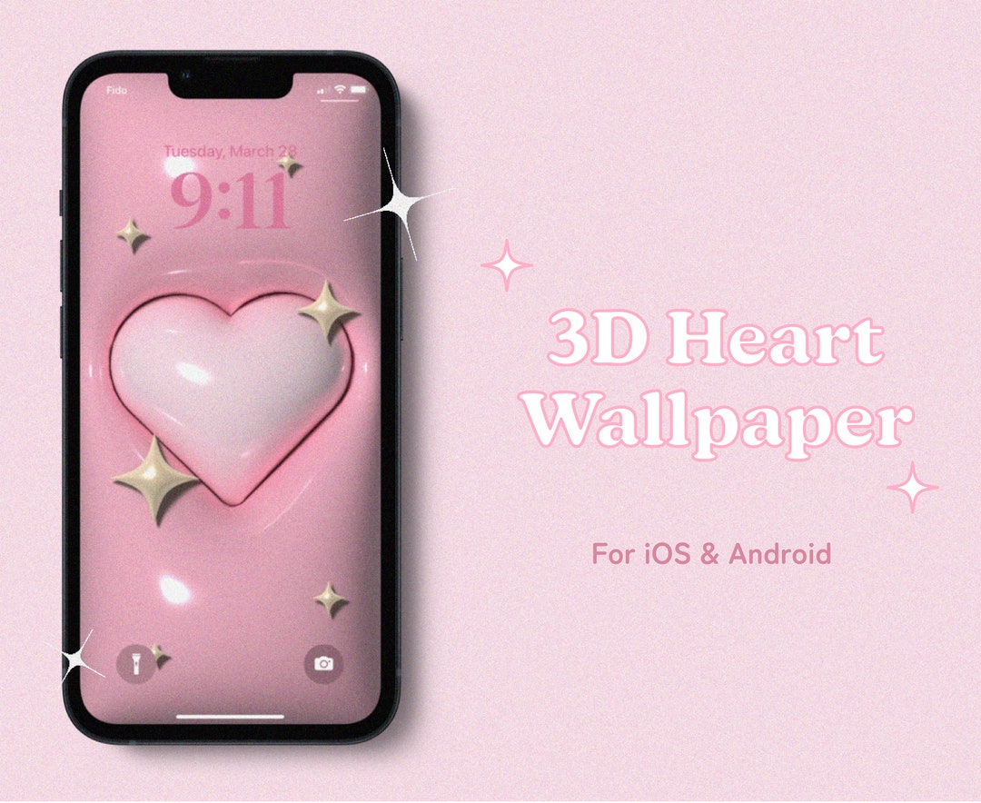 3D Heart Wallpaper for Mobile Pillow Wallpaper Kawaii Wallpaper iPhone