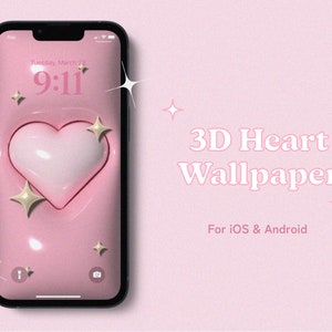 3D Heart Wallpaper for Mobile | Pillow Wallpaper | Kawaii Wallpaper | iPhone Wallpaper | Samsung Wallpaper