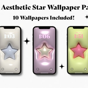 3D Stars Wallpaper Bundle for Mobile | Pillow Wallpaper | Realistic Wallpaper | iPhone Wallpaper | Samsung Wallpaper | Puffy Wallpaper