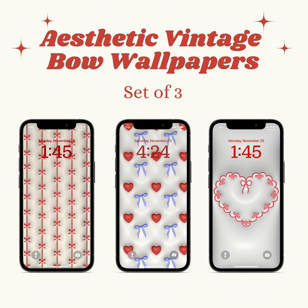 3D Vintage Bow Coquette Wallpaper for Mobile | Pillow Wallpaper ...