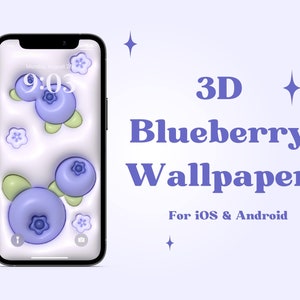 3D Blueberry Wallpaper for Mobile | Pillow Wallpaper | Kawaii Wallpaper | iPhone Wallpaper | Samsung Wallpaper | iOS | Android