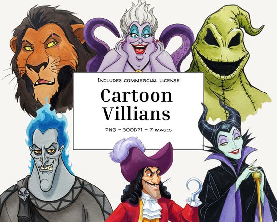 Cartoon Villains | Maleficent Hades Ursula Captain Hook Characters