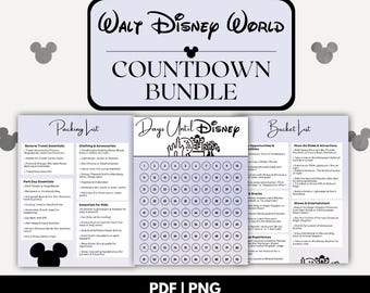 Odliczanie do 100-dniowych wakacji w Disneyu, lista rzeczy do spakowania i lista rzeczy do zrobienia | Disney World Travel Printable | Family Trip Digital PDF Download