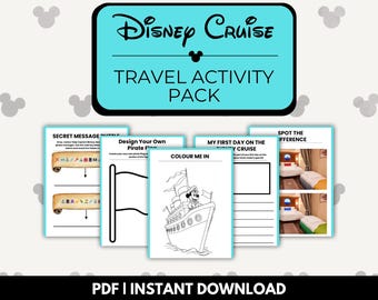 Disney Cruise Kids’ Travel Activity Pack – Fun Printable Games for Flights & Road Trips | Disney-Themed Printable Activity Sheets for Kids