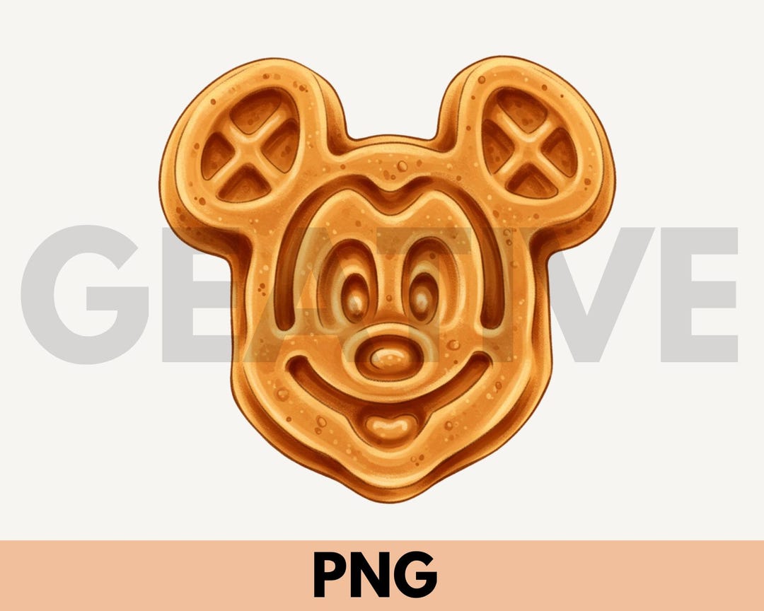 Mickey Waffle Sticker Mickey Waffle Treat PNG - Digital Images for Crafts and Design - Etsy
