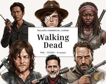 Clipart personnage post-apocalyptique - Walking Dead PNG pour créations numériques et sublimation