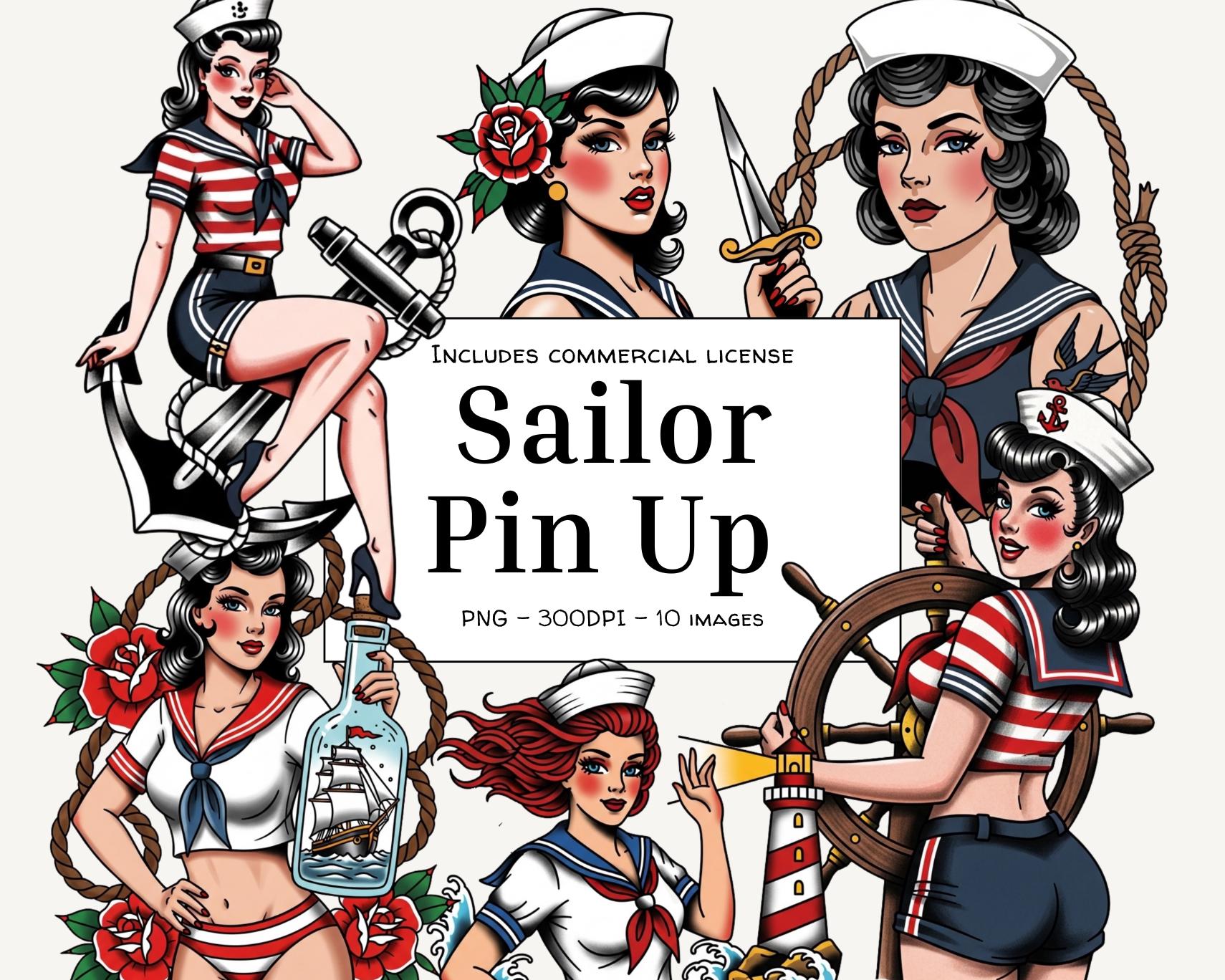 Sailor jerry pin up girls - Etsy 日本
