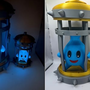 Magical Blue Star in Cage - 3D Printed and Glows in the Dark Fanart | Free Shipping