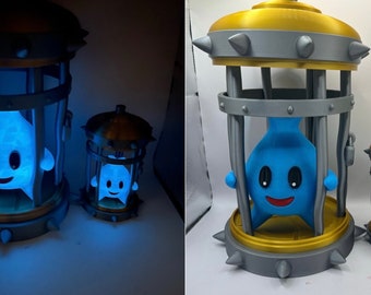 Magical Blue Star in Cage - 3D Printed and Glows in the Dark Fanart | Free Shipping