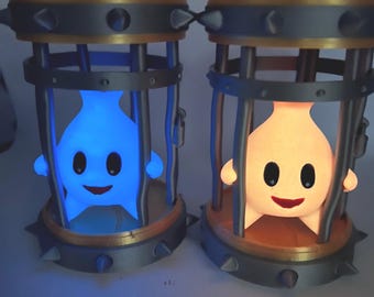 3D Printed Blue Star in Cage: Glow in the Dark Fan Art