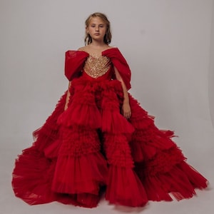 Red silk ball gown -  México