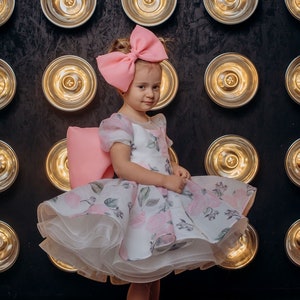 Handmade Organza Flower Girl Dress: Satin Ball Gown with Bow