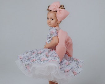 Tutu Flower Girl Dress, Birthday Girl Dress, Prom Ball Satin Dress, Toddler Dress, Birthday dress, Cake Smash Baby Gown, Bridesmaid dress
