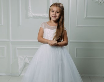 First communion & Baptism dress, glittering flower girl dress, wedding guest dress, Bridesmaids dress, holy communion gown, mini bride dress