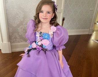 Encanto Isabella lavander Dress, Isabella Costume for Birthday, Custom Design Isabella Dress, Encanto Themed Birthday Dress, Toddler Dress