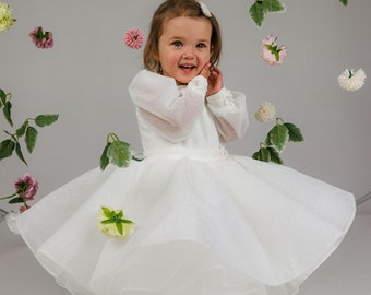 Sparkly flower girl dress baby birthday tutu dress, party toddler dress, first birthday dress, toddler fancy dress, princess gown