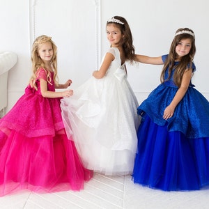 Tutu Flower Girl Dress, Birthday Girl Dress, Prom Ball Sparkly Dress, Toddler Dress, Birthday dress, Cake Smash Baby Gown, Bridesmaid dress