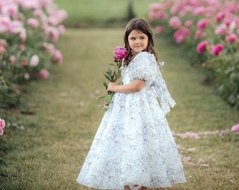 Blumenmädchen Kleid, Mädchen Organza Party Kleid, Fee Tüll Ballkleid, Hochzeitsgast Kleid für Mädchen, Mini Braut Kleid, Kleinkind Geburtstag Kleid