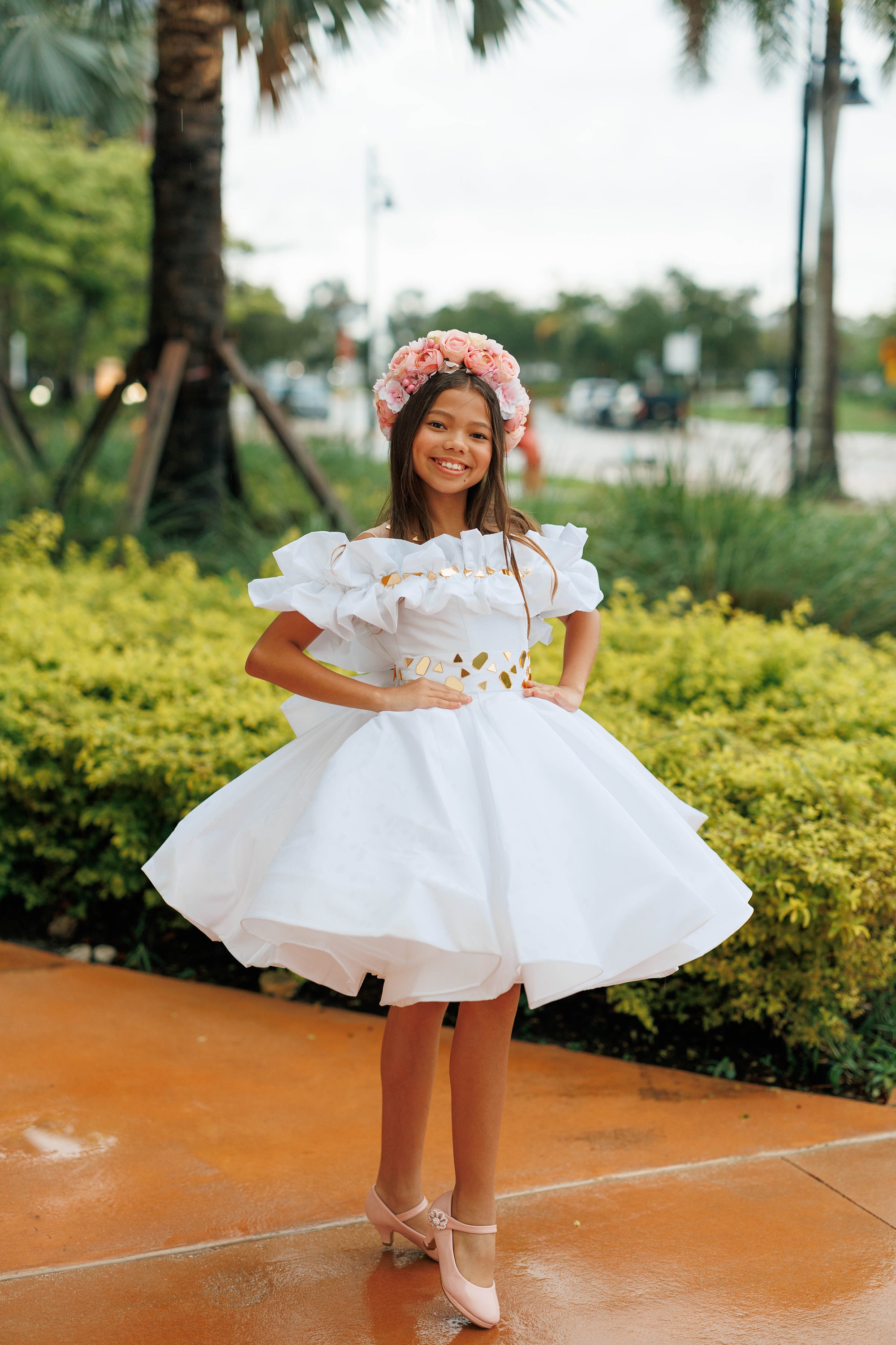 Fun Fashion Amazon Pageant Dresses Umfun Children's Dress Girl Puff Sleeve  Princess Long Sequin