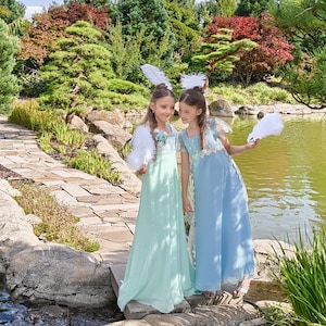 mint green junior bridesmaid dresses Mint Green Floral Embroidered Tulle Dress for Junior Bridesmaid