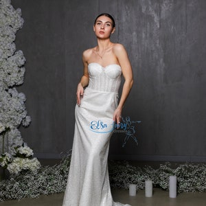 Sparkly A-Line Wedding Gown: Romantic Sequin Lace Bridal Dress