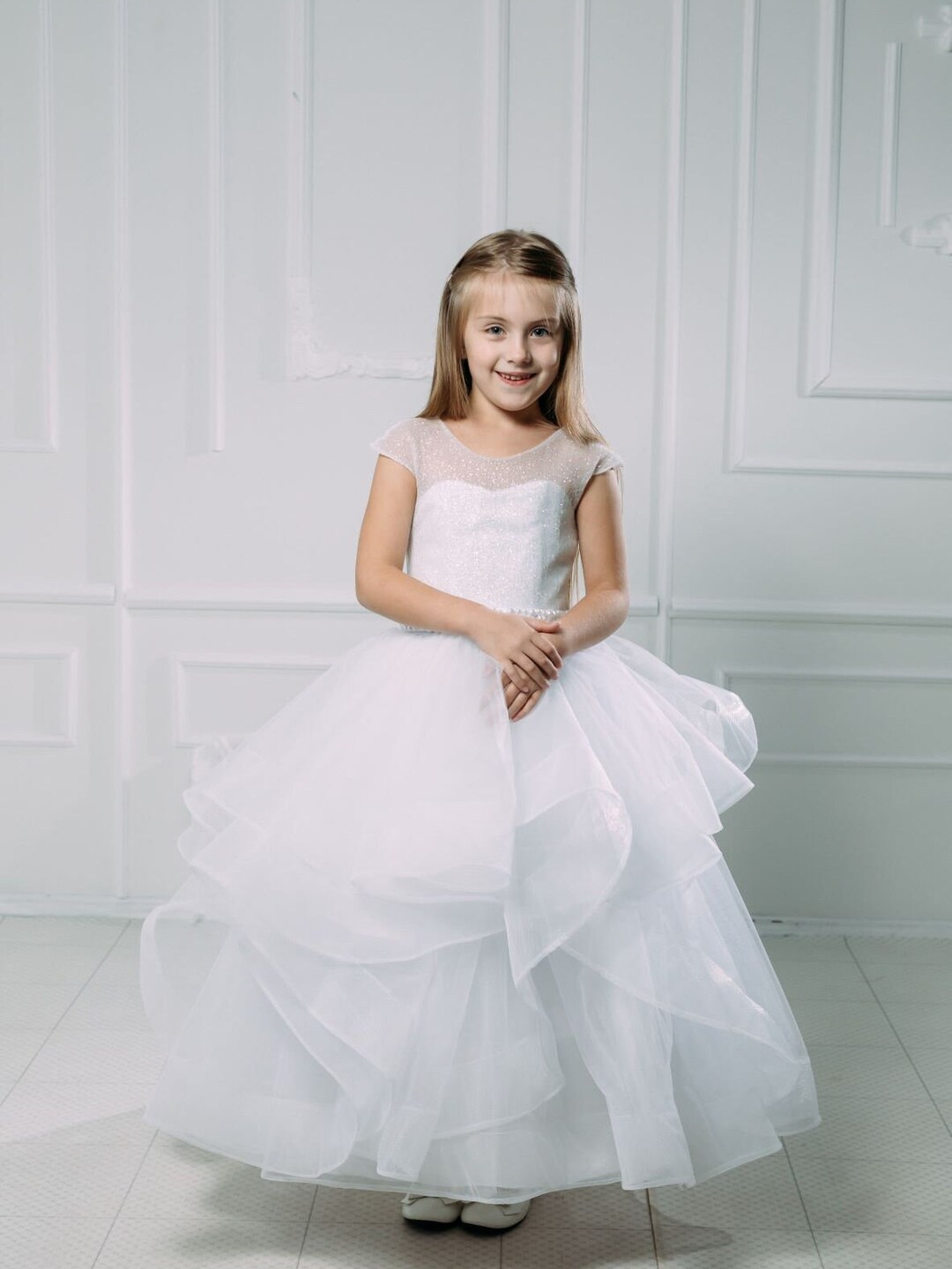 Ivory Satin Bow Glove - Ideal For Holy Communion, Bridesmaid, Flower Girl (One Size)