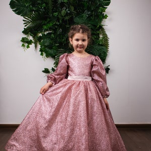 Sprankelende baljurk bloemenmeisjesjurk: satijnen tule prinsessenjurk