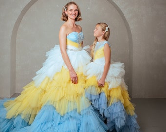 Mother daughter matching dresses, Mommy and me baby dress, Dress for first birthday, mom baby wedding dress, red carpet pageant dress,