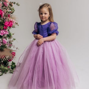 Handmade Glitter Tulle Flower Girl Dress: Organza Prom Ball Gown