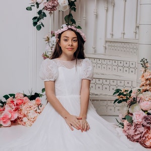Blumenmädchen Kleid, Erstkommunion Mädchenkleid, Taufe Tüll Mädchenkleid, Spitze Blumenmädchenkleid, Mädchen Ballkleid, Kleinkind Blumenmädchenkleid