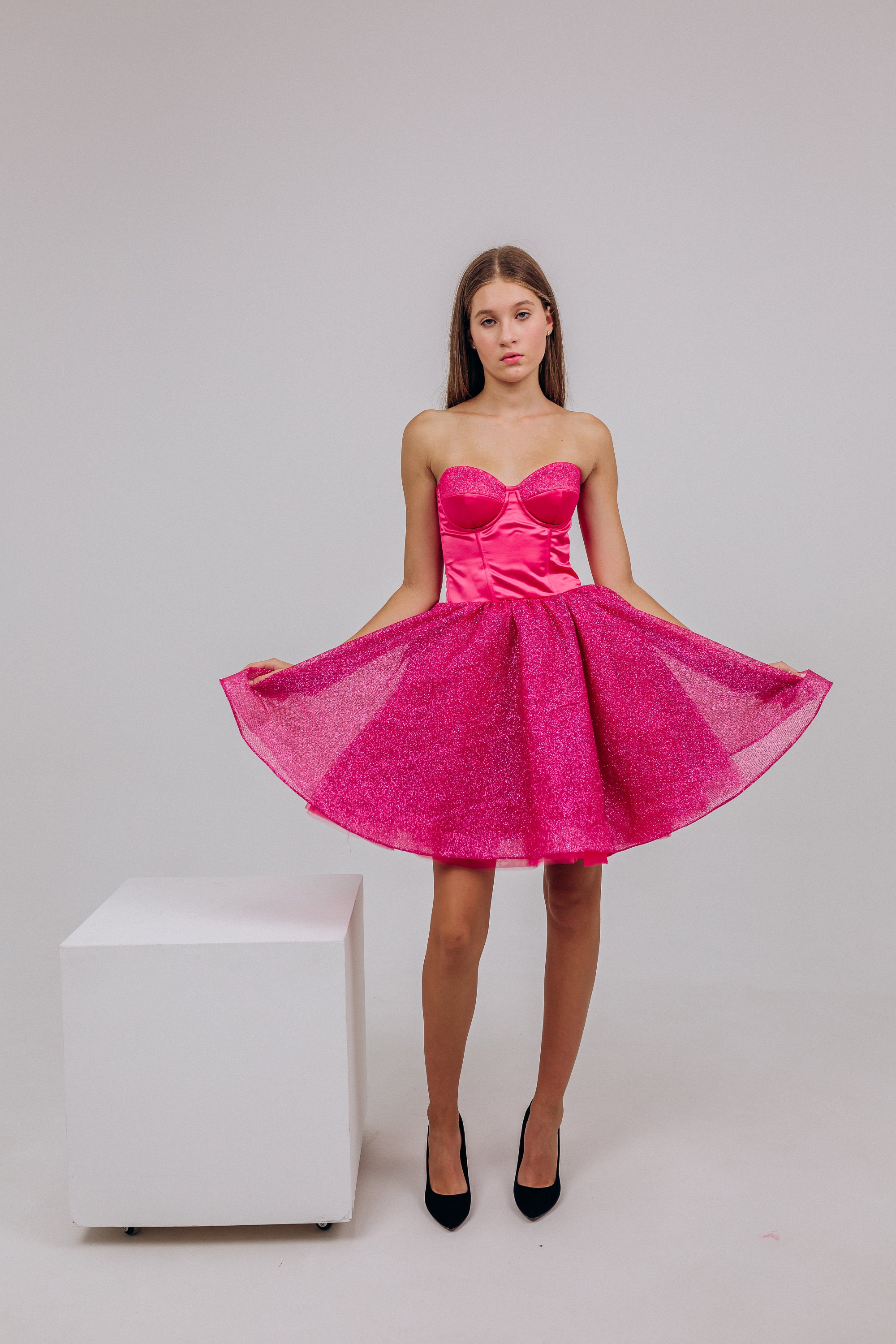 Hot Pink Sparkly Barbie Prom Dress Birthday Tulle Dress For Etsy Hot Pink Sparkly Barbie Prom Dress Birthday Tulle Dress For Etsy