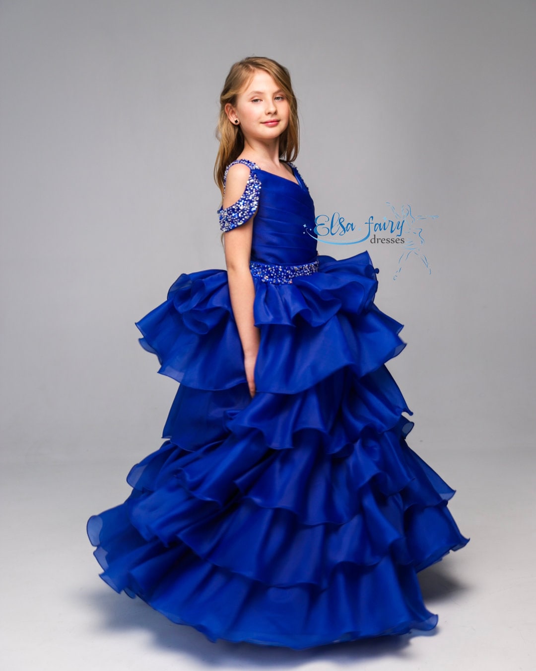 Royal Blue Amazon Pageant Dresses Royal Blue Pageant Dress: Beaded Organza  Tulle Ball Gown