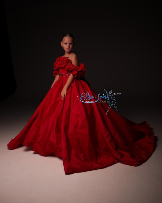 Red Pageant Ball Gown: Handmade Formal Dress With Detachable Bolero - Etsy