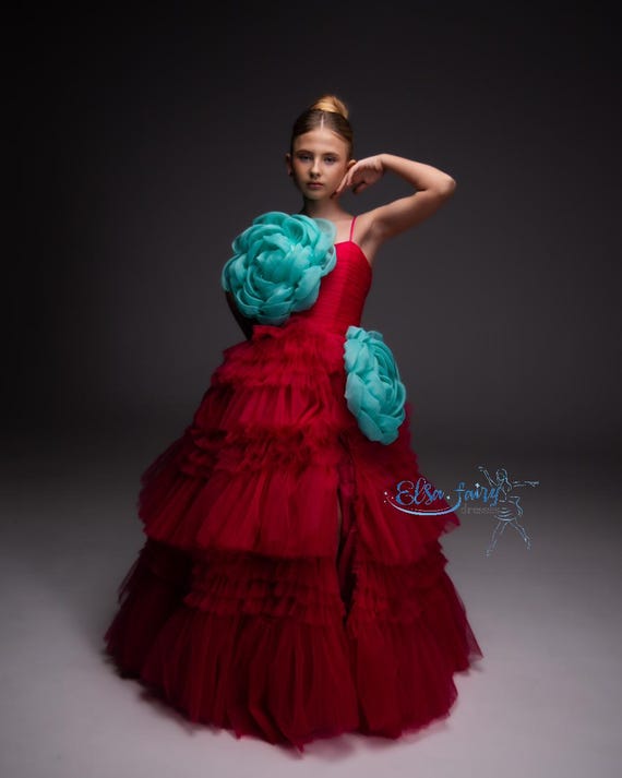Hot Pink Pageant Ball Gown: Handmade Formal Dress With Detachable Organza  Flowers - Etsy
