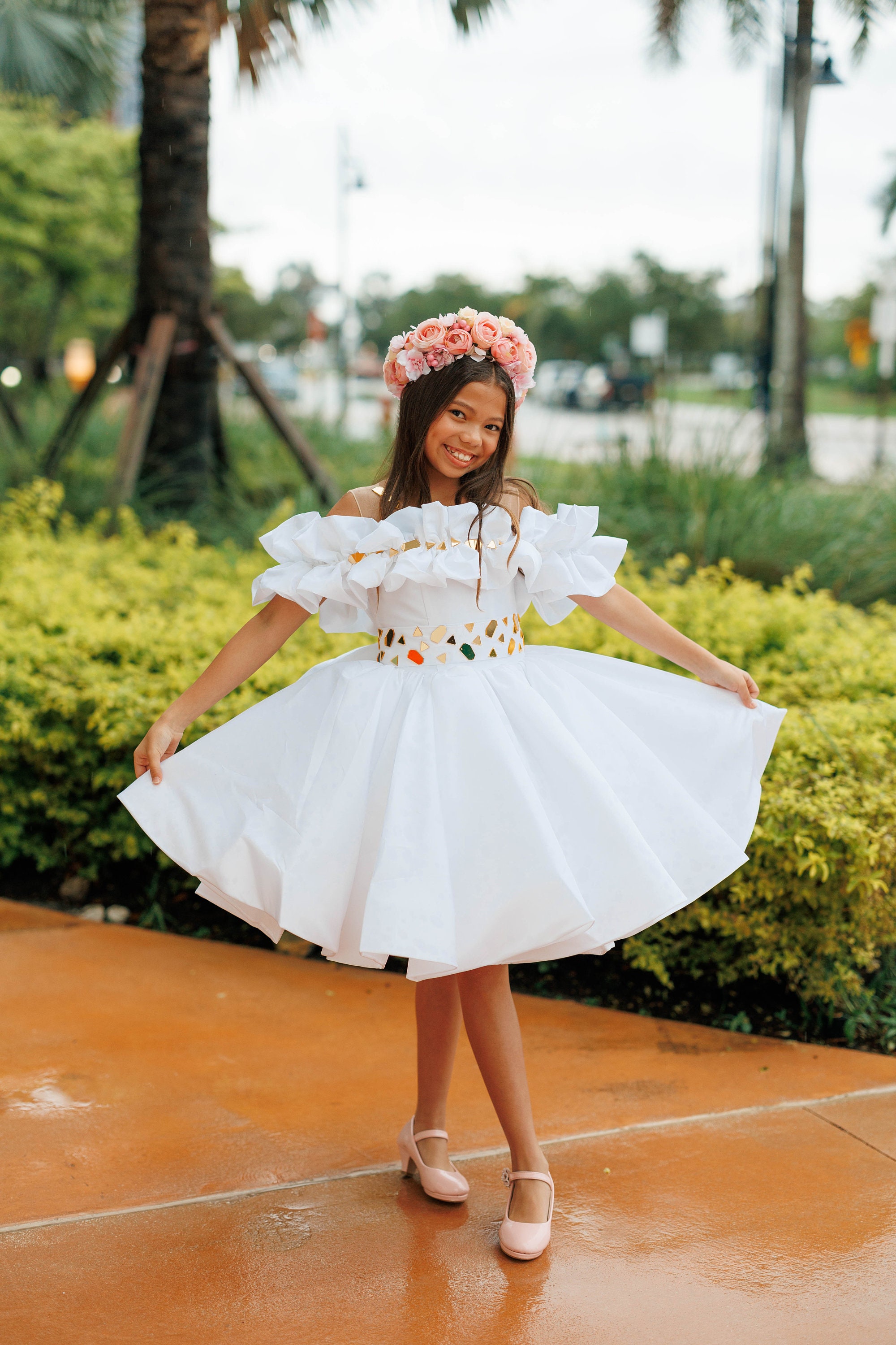 White Pageant Dress: Fun Fashion Runway Outfit - Etsy