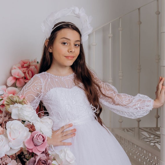 Robe blanche première communion new arrivals