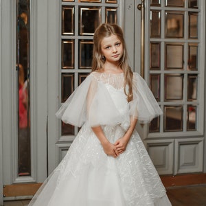 Vestido de primeira comunhão e batismo, vestido brilhante para florista, vestido para convidada de casamento, vestido para madrinhas, vestido de comunhão, mini vestido de noiva