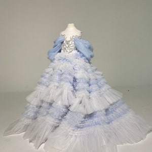 Weißes Abendkleid, Blumenmädchenkleid, Erstkommunions- & Taufkleid, Mädchen-Abschlussball-Ballkleid, Junior-Brautjungfer Hochzeitskleid