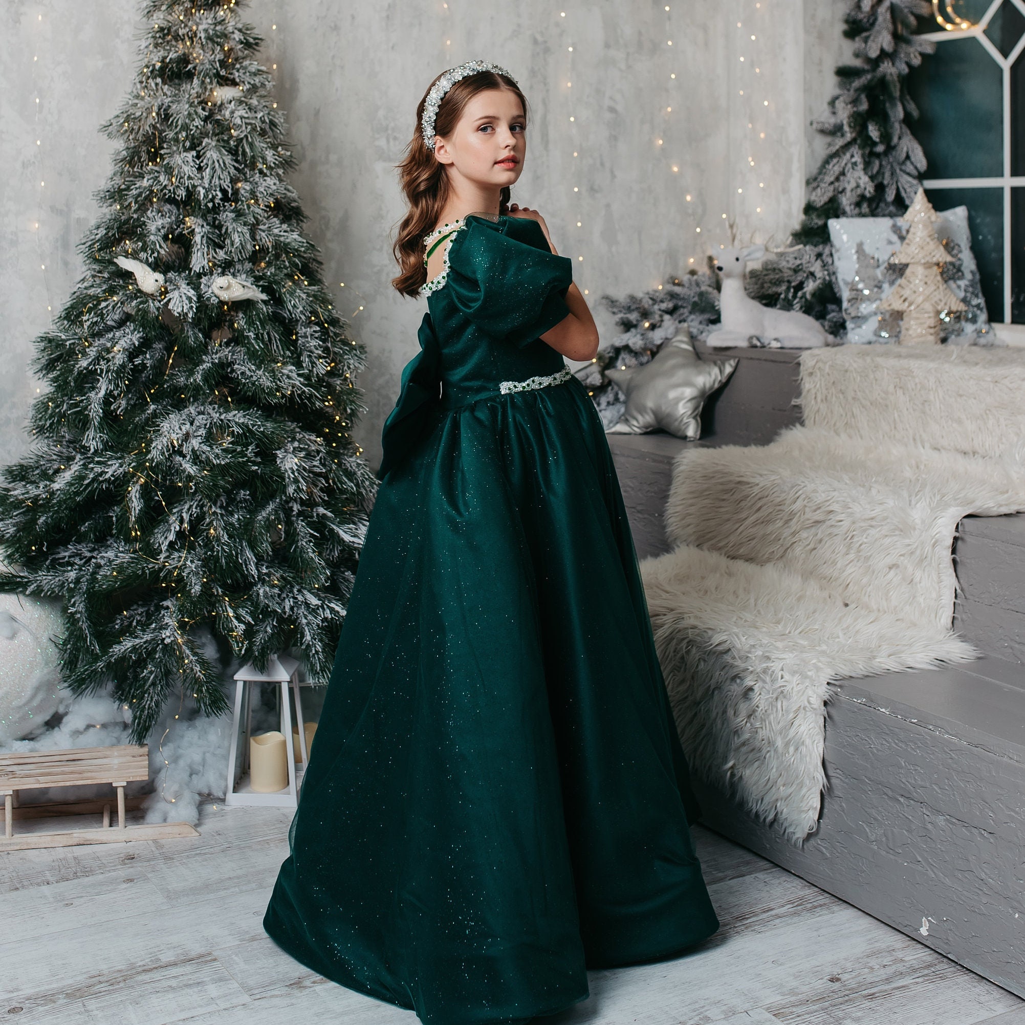 green sparkly christmas dress Sweet Wink Girls Sequin Tutu Christmas Dress