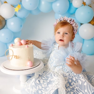 Blue Sparkly Baby Dress: Tulle Flower Girl Tutu