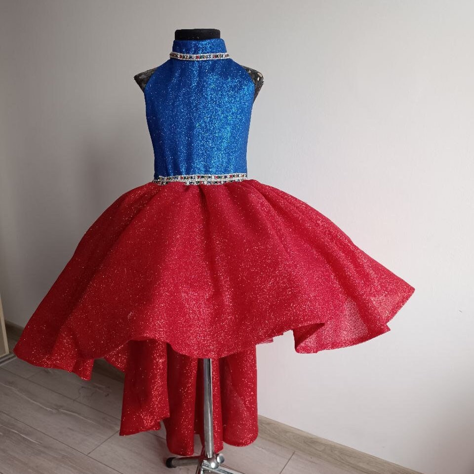 Red White Blue Sparkly Dress: Patriotic 4th of July Gown