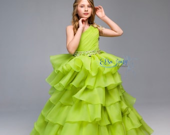 lime green graduation dress Dave and Johnny 6690 Neon Lime Prom Dress