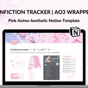 Tracker fanfiction/Modello nozione avvolto AO3 / Libreria fanfiction / Modello nozione estetica rosa / Modello nozione lettore fanfiction