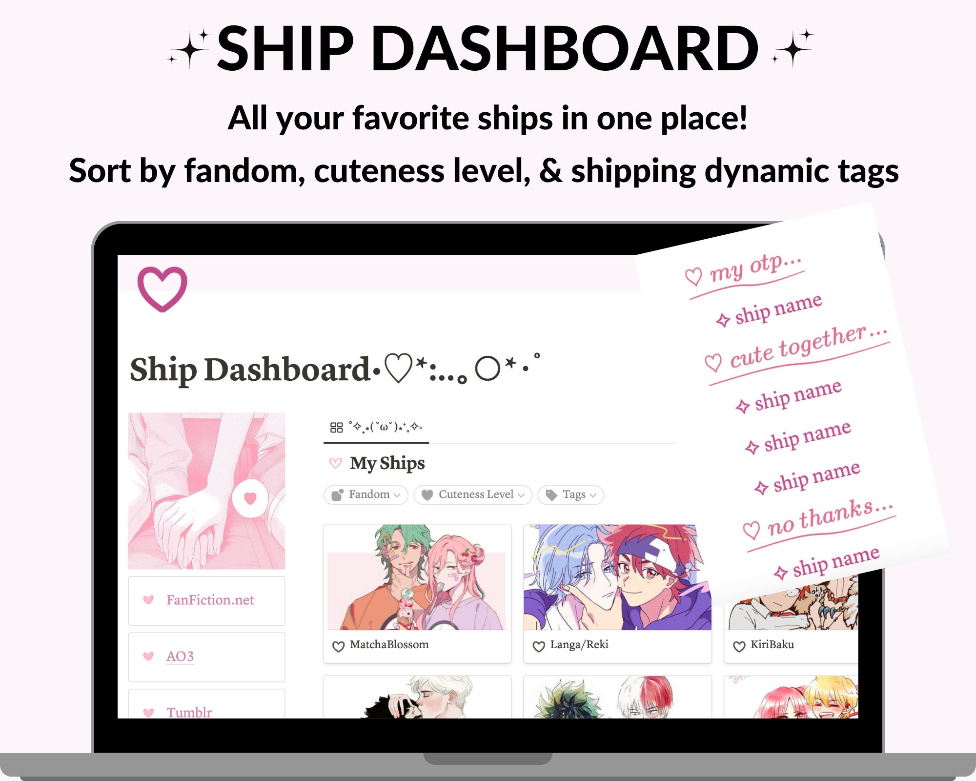 Fanfiction Tracker/ao3 Wrapped Notion Template Fanfiction Etsy