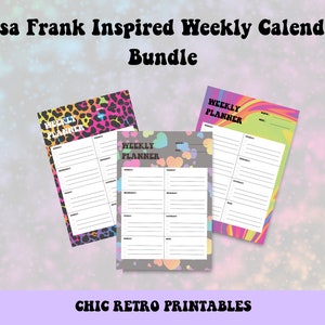 Lisa Frank Inspired Weekly Calendars Retro Rainbow Pattern - Etsy