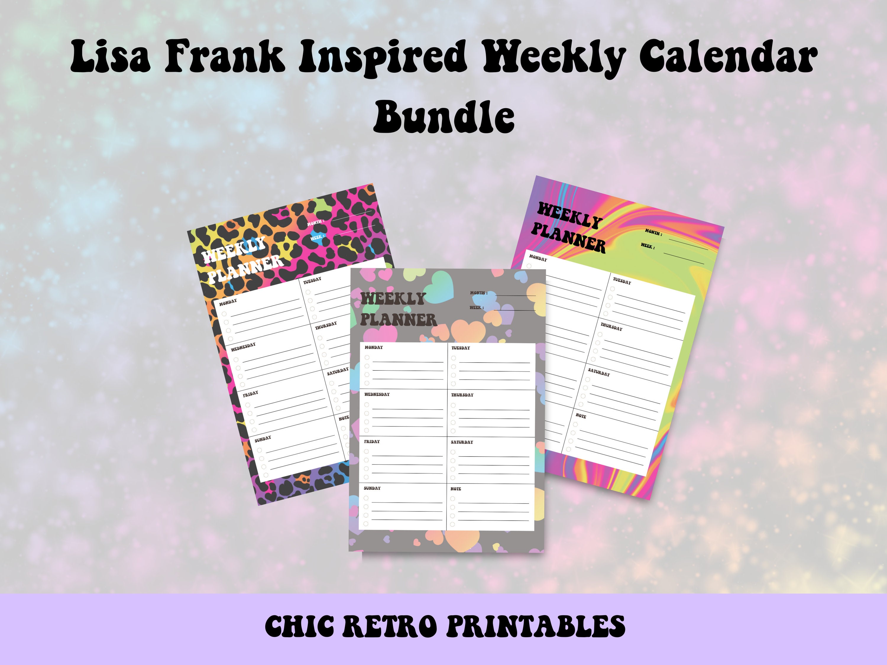 lisa-frank-inspired-weekly-calendars-retro-rainbow-pattern-etsy
