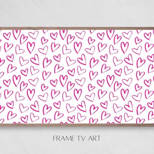 Pink Hearts Frame TV Art