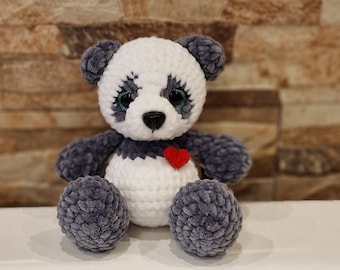 Stuffed toy panda| Plush panda| Panda amigurumi| Amigurumi bear panda| Crochet panda| Amigurumi bear| Chubbly panda bear