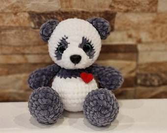 Мягкая игрушка панда| Плюшевая панда| Панда амигуруми| Амигуруми медведь панда | Панда крючком | Медведь амигуруми| Пухлый медведь панда