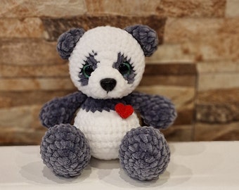 Stuffed toy panda| Plush panda| Panda amigurumi| Amigurumi bear panda| Crochet panda| Amigurumi bear| Chubbly panda bear